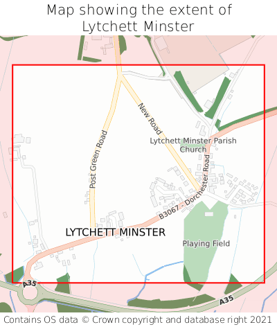 Map showing extent of Lytchett Minster as bounding box