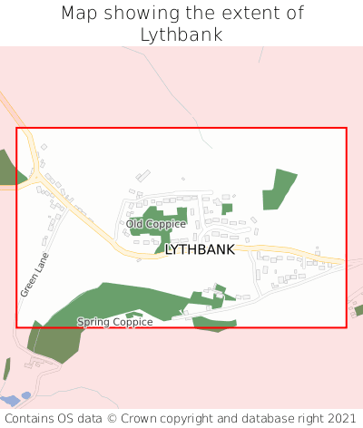 Map showing extent of Lythbank as bounding box