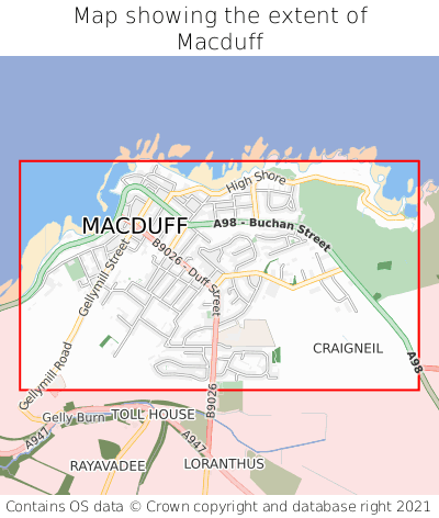 Map showing extent of Macduff as bounding box