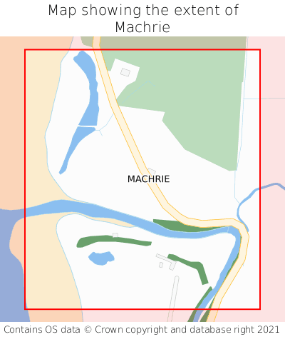 Map showing extent of Machrie as bounding box