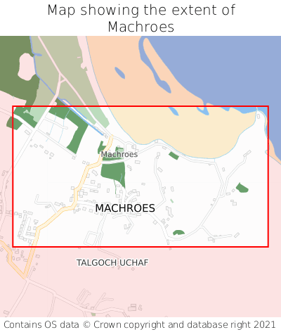 Map showing extent of Machroes as bounding box