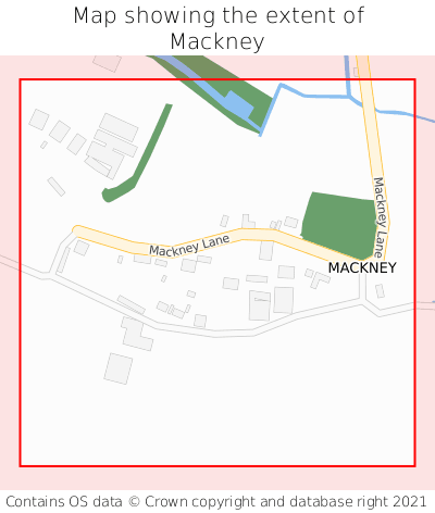 Map showing extent of Mackney as bounding box