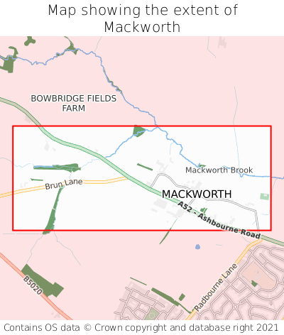 Map showing extent of Mackworth as bounding box