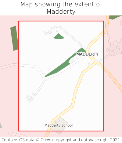Map showing extent of Madderty as bounding box
