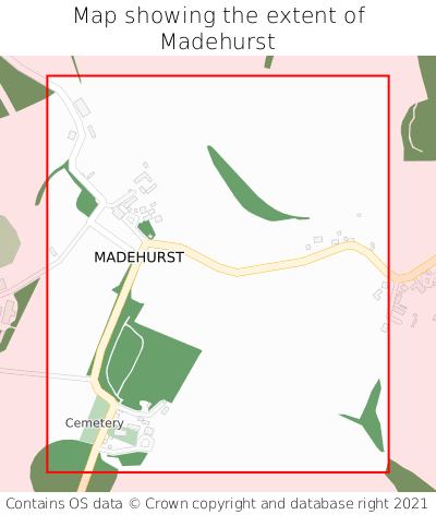 Map showing extent of Madehurst as bounding box