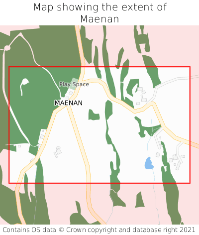 Map showing extent of Maenan as bounding box