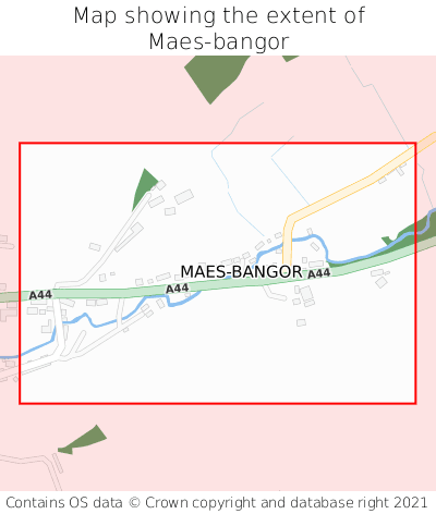 Map showing extent of Maes-bangor as bounding box