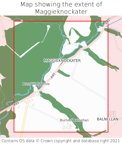 Map showing extent of Maggieknockater as bounding box