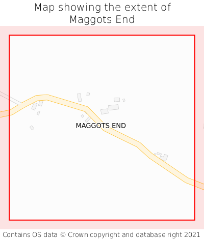 Map showing extent of Maggots End as bounding box