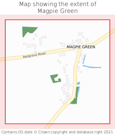 Map showing extent of Magpie Green as bounding box