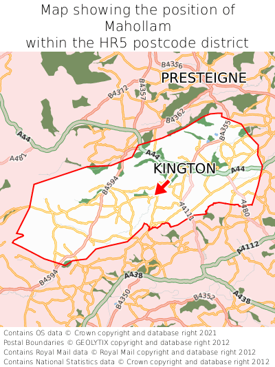 Map showing location of Mahollam within HR5