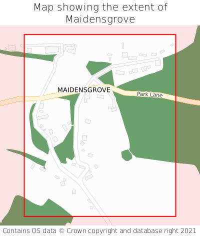 Map showing extent of Maidensgrove as bounding box