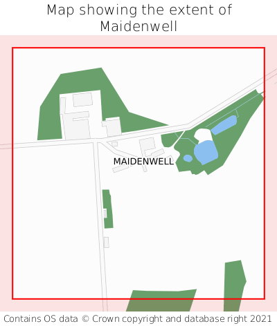 Map showing extent of Maidenwell as bounding box