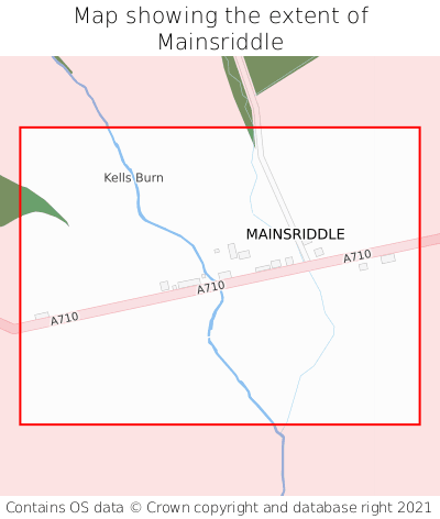 Map showing extent of Mainsriddle as bounding box