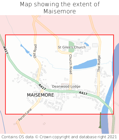 Map showing extent of Maisemore as bounding box
