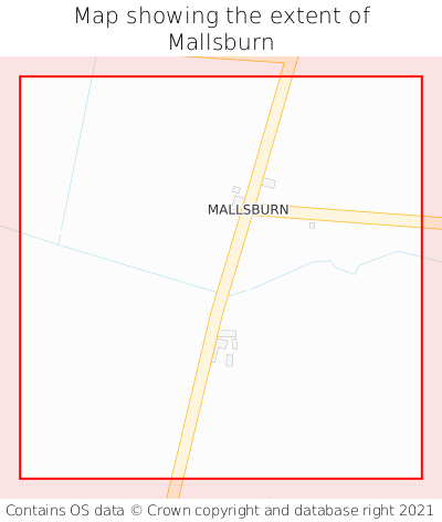 Map showing extent of Mallsburn as bounding box
