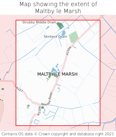Map showing extent of Maltby le Marsh as bounding box