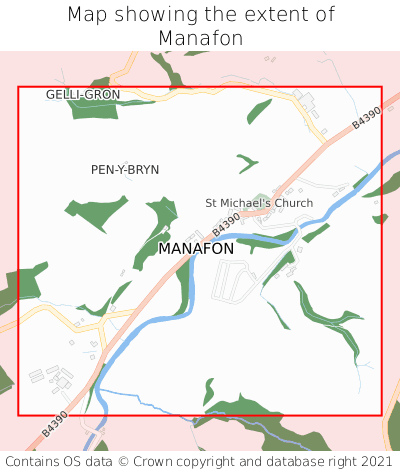 Map showing extent of Manafon as bounding box