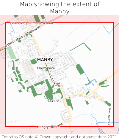Map showing extent of Manby as bounding box