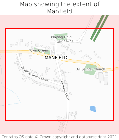 Map showing extent of Manfield as bounding box