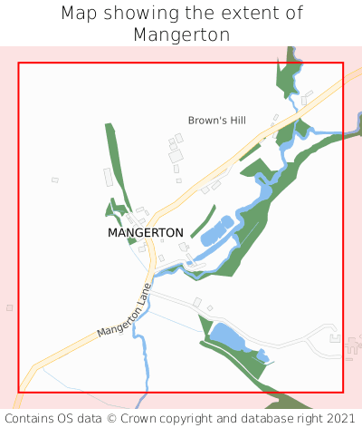 Map showing extent of Mangerton as bounding box