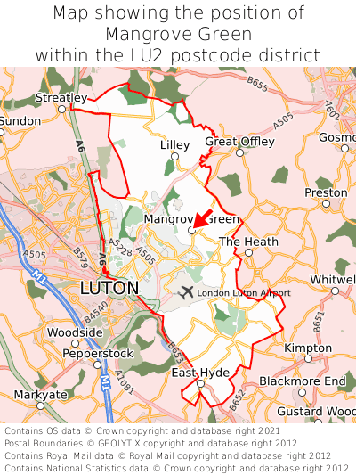 Map showing location of Mangrove Green within LU2