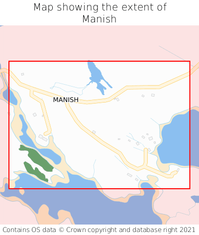 Map showing extent of Manish as bounding box