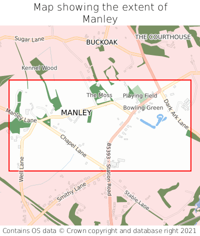 Map showing extent of Manley as bounding box