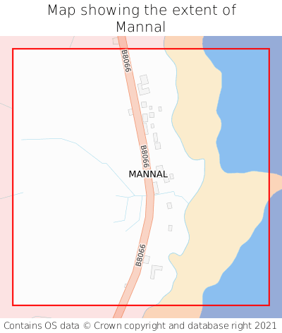 Map showing extent of Mannal as bounding box