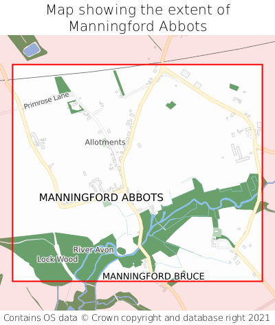 Map showing extent of Manningford Abbots as bounding box