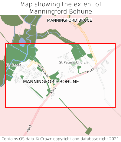 Map showing extent of Manningford Bohune as bounding box