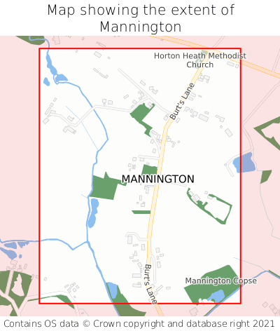 Map showing extent of Mannington as bounding box