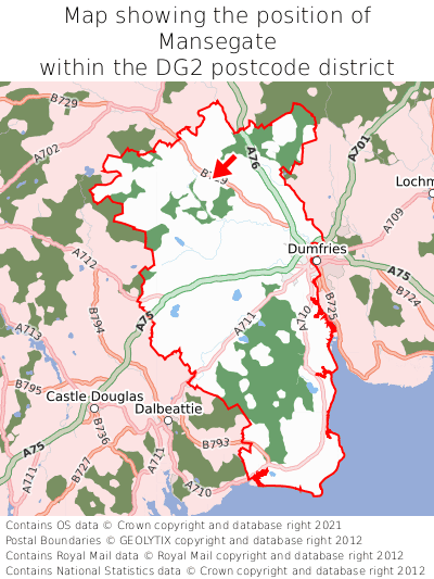 Map showing location of Mansegate within DG2