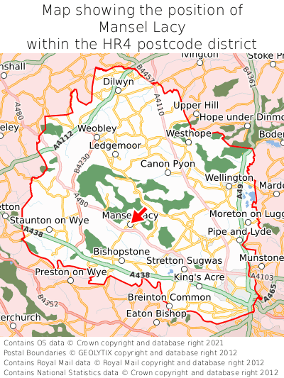 Map showing location of Mansel Lacy within HR4