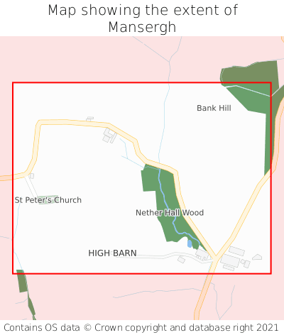 Map showing extent of Mansergh as bounding box