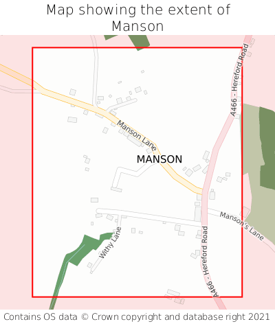 Map showing extent of Manson as bounding box