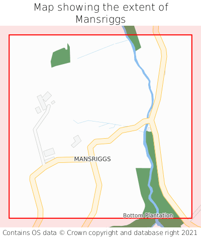 Map showing extent of Mansriggs as bounding box