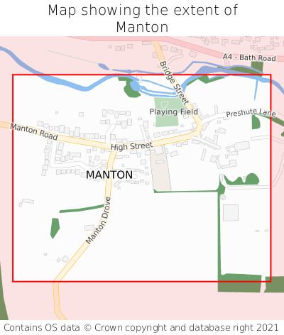 Map showing extent of Manton as bounding box
