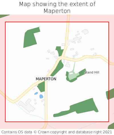 Map showing extent of Maperton as bounding box