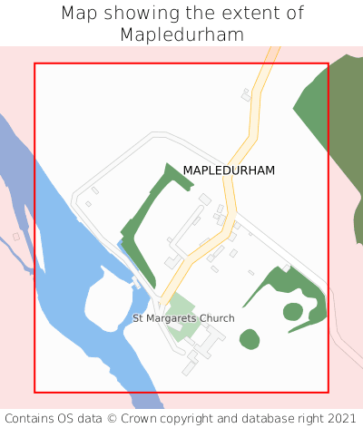Map showing extent of Mapledurham as bounding box