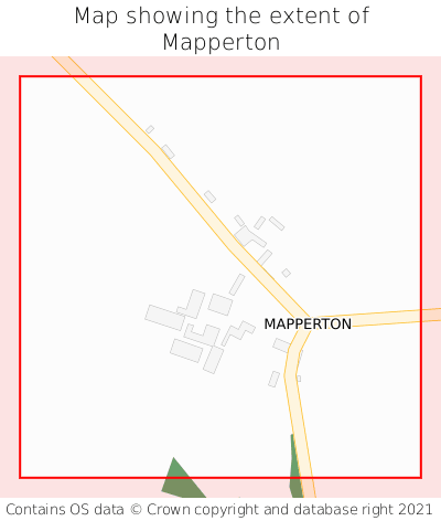 Map showing extent of Mapperton as bounding box