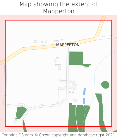Map showing extent of Mapperton as bounding box