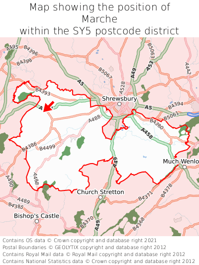 Map showing location of Marche within SY5