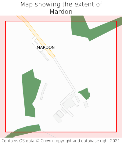Map showing extent of Mardon as bounding box