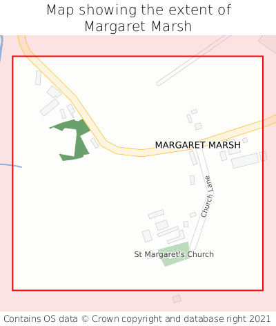 Map showing extent of Margaret Marsh as bounding box