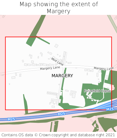 Map showing extent of Margery as bounding box