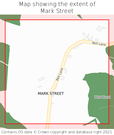 Map showing extent of Mark Street as bounding box