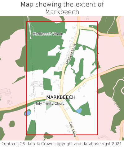 Map showing extent of Markbeech as bounding box