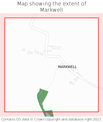 Map showing extent of Markwell as bounding box