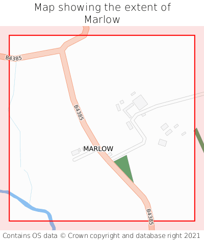 Map showing extent of Marlow as bounding box